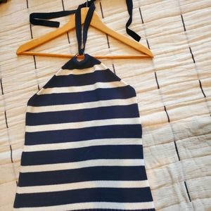 Summer sweater tank top with neck tie